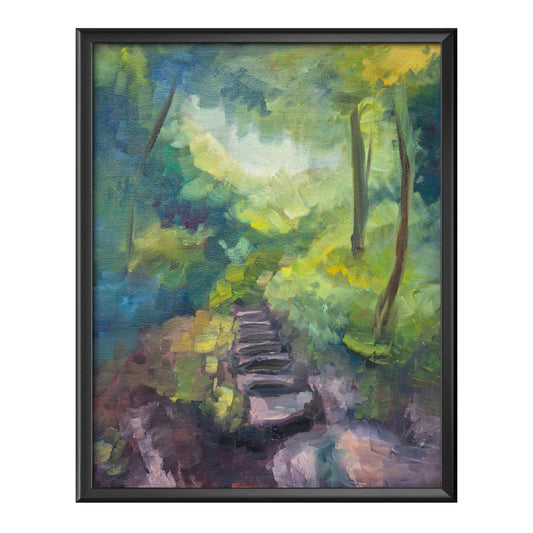 "Into the Woods" Original Landscape Oil Painting – 8" × 10"