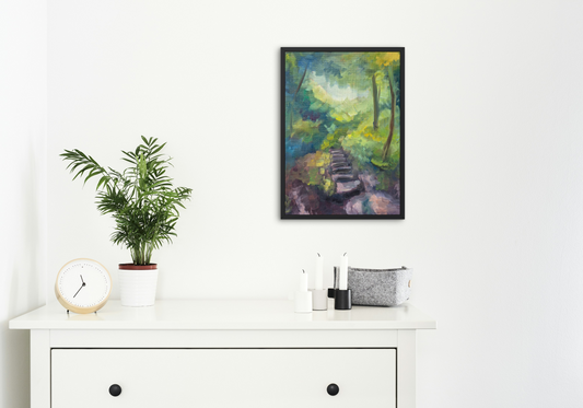 "Into the Woods" Original Landscape Oil Painting – 8" × 10"