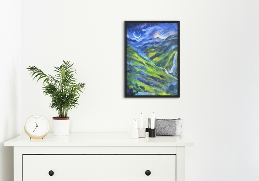 "Moonlit Ravine" Original Oil Painting – 16" x 20"